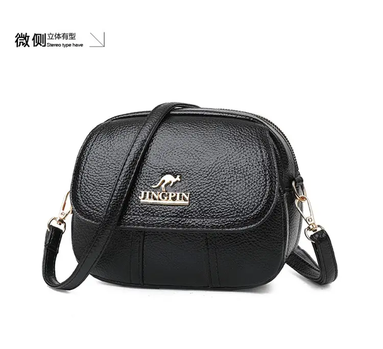 Women's Small Crossbody Bag Purple Leather Three Layer — feature 23