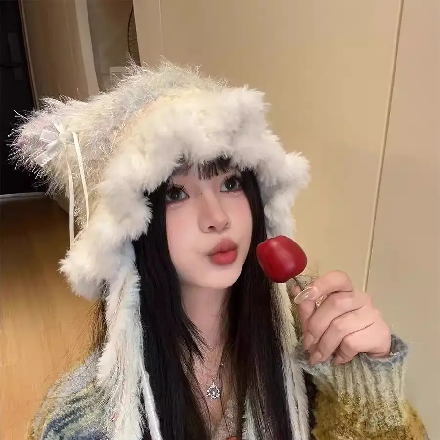 Women Fleece Ear Bag Warm Hat Winter Autumn - Image 2