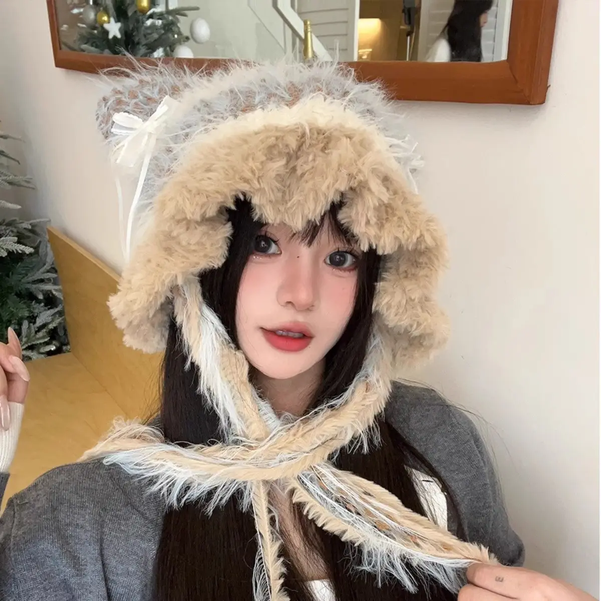 Women Fleece Ear Bag Warm Hat Winter Autumn - Image 3
