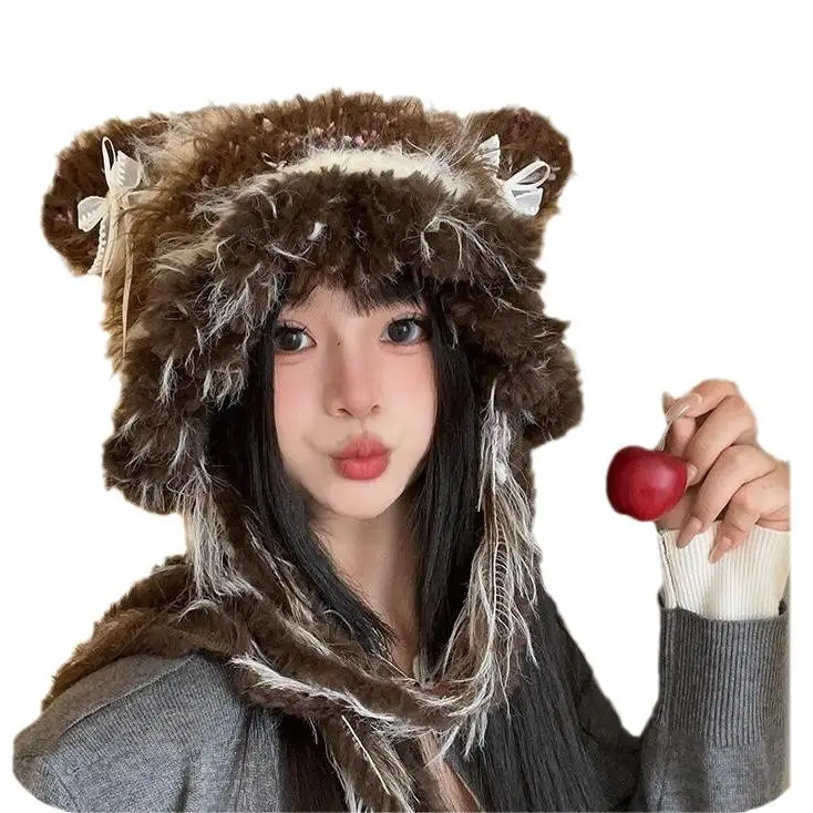 Women Fleece Ear Bag Warm Hat Winter Autumn - Image 6