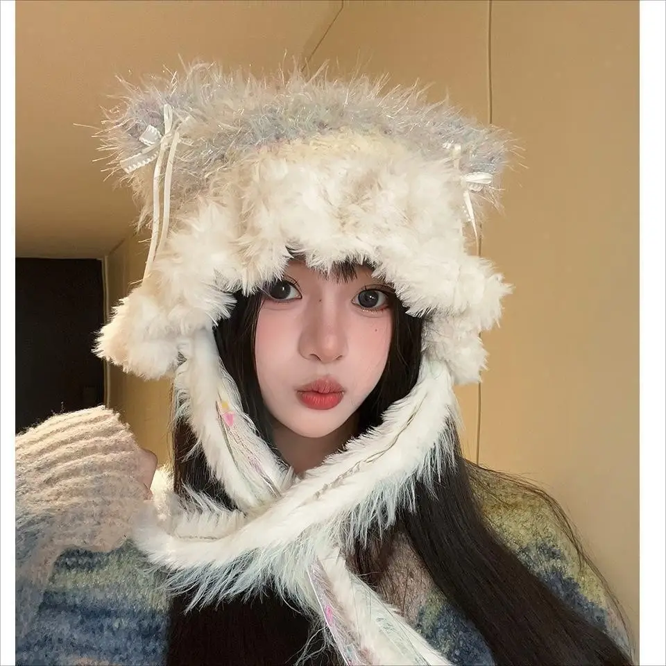 Women Fleece Ear Bag Warm Hat Winter Autumn — feature 12
