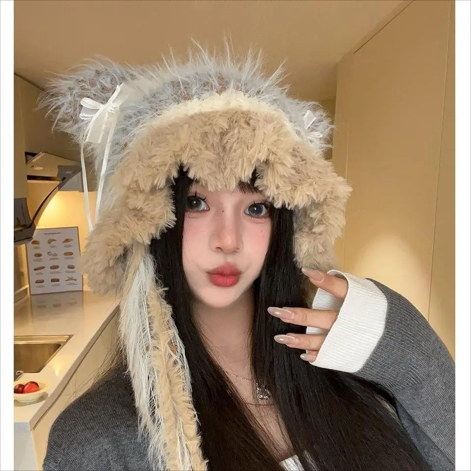 Women Fleece Ear Bag Warm Hat Winter Autumn — feature 13