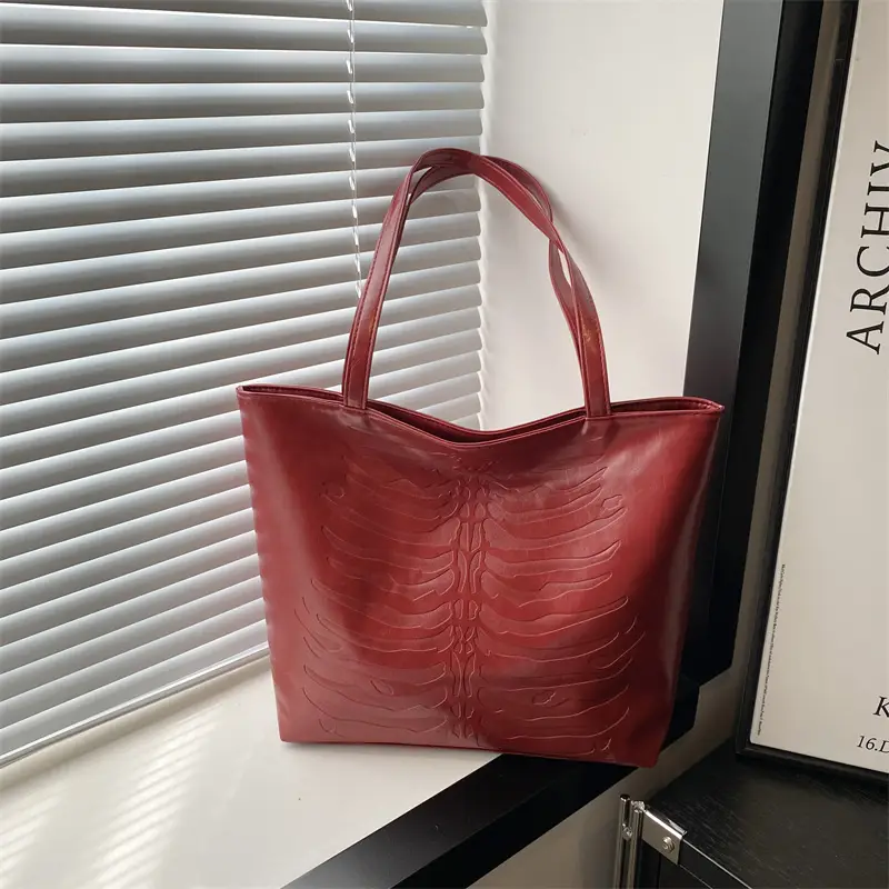 White Soft Leather Tote Bag for Women 2024 - Image 3