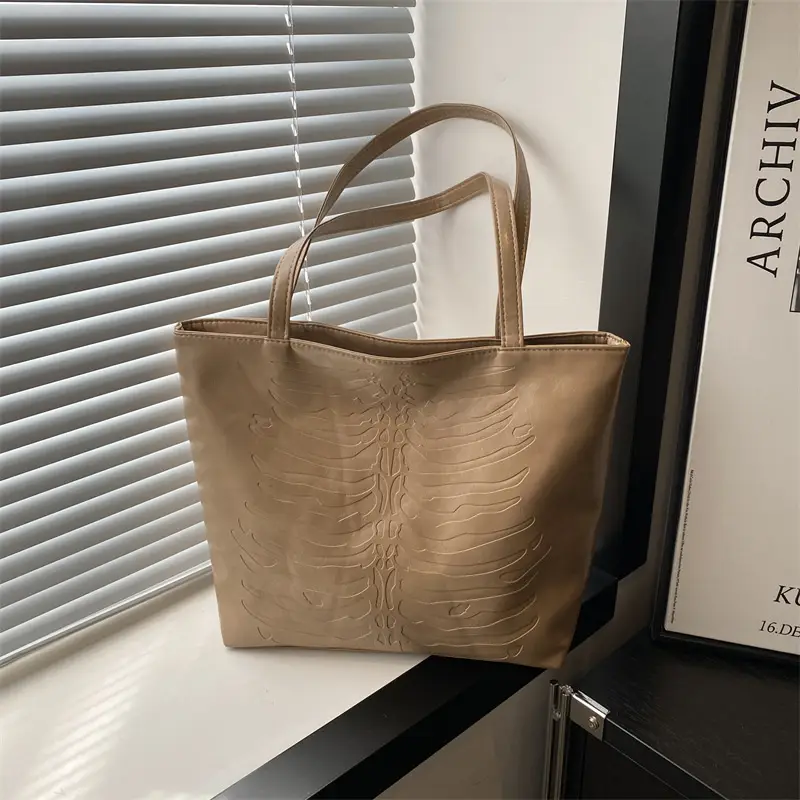 White Soft Leather Tote Bag for Women 2024 - Image 5