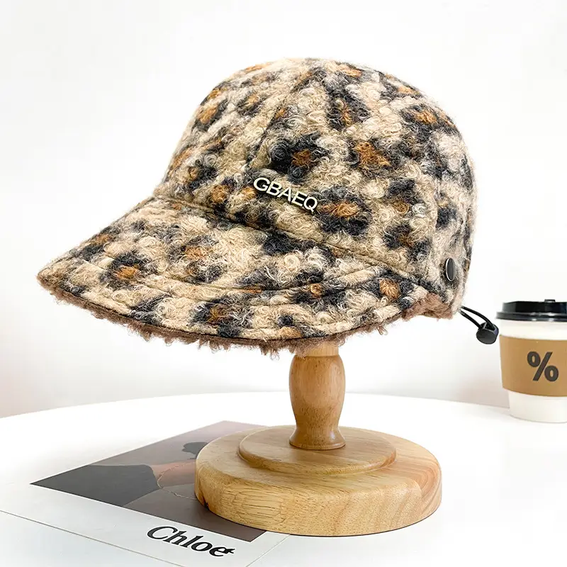 Plush Winter Face Cap for Kids, Leopard Print, Warm Fisherman Hat — feature 7