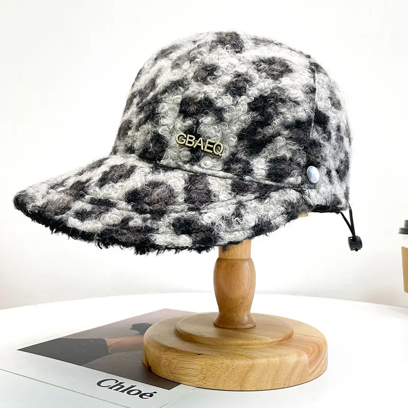 Plush Winter Face Cap for Kids, Leopard Print, Warm Fisherman Hat — feature 9