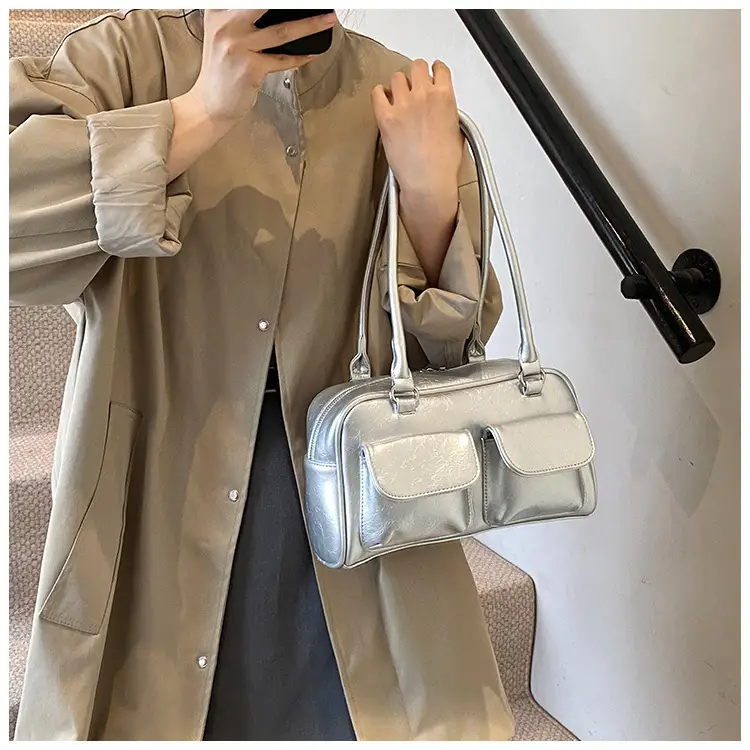Brown Leather Shoulder Bag for Women, 2025 New Commuter, Large Capacity, Simple Fashion — feature 24