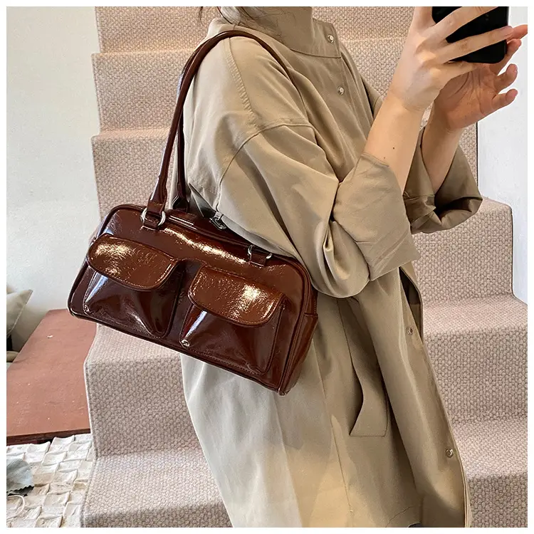 Brown Leather Shoulder Bag for Women, 2025 New Commuter, Large Capacity, Simple Fashion — feature 32
