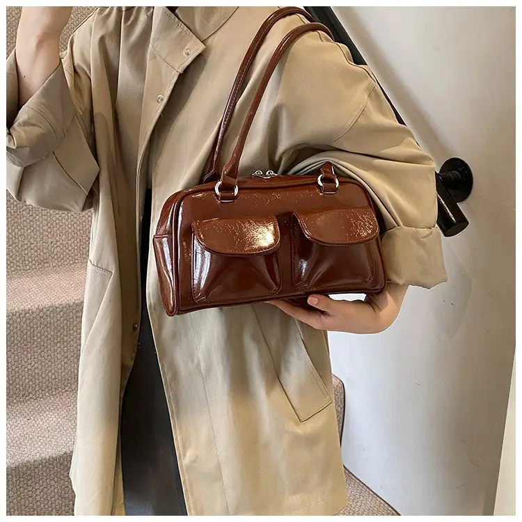 Brown Leather Shoulder Bag for Women, 2025 New Commuter, Large Capacity, Simple Fashion — feature 33