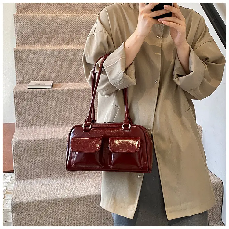 Brown Leather Shoulder Bag for Women, 2025 New Commuter, Large Capacity, Simple Fashion — feature 36