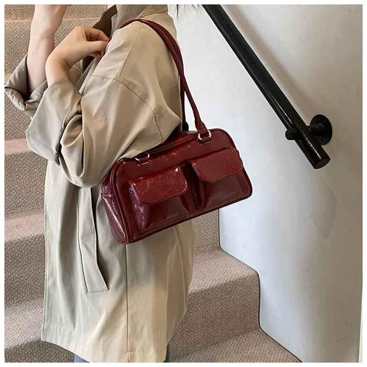 Brown Leather Shoulder Bag for Women, 2025 New Commuter, Large Capacity, Simple Fashion — feature 38