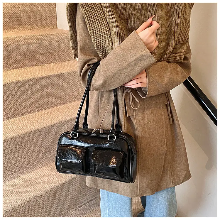 Brown Leather Shoulder Bag for Women, 2025 New Commuter, Large Capacity, Simple Fashion — feature 39