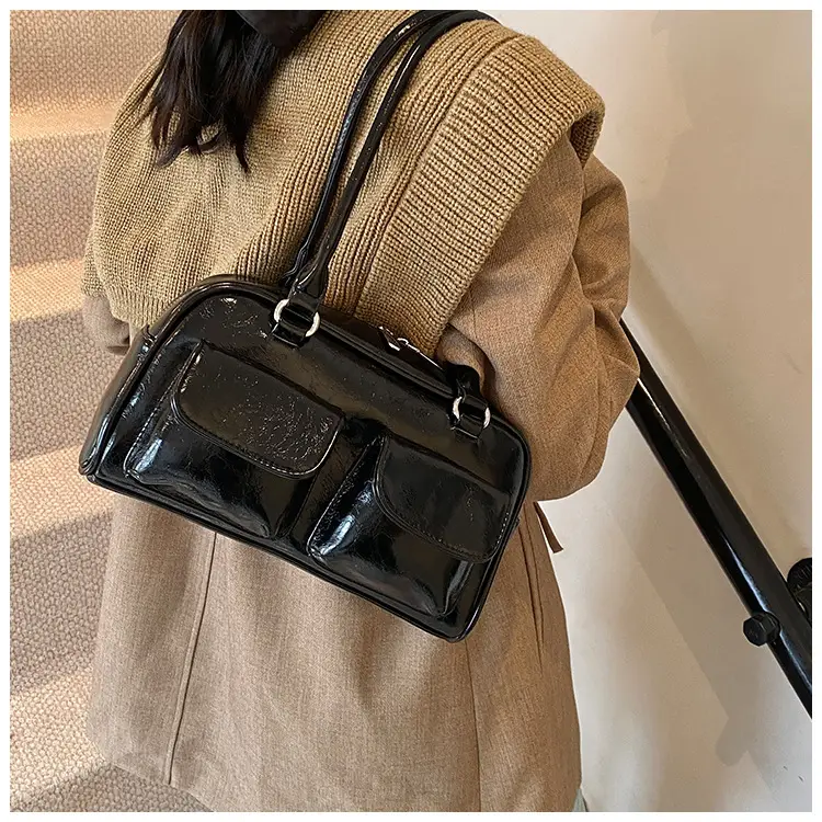 Brown Leather Shoulder Bag for Women, 2025 New Commuter, Large Capacity, Simple Fashion — feature 40