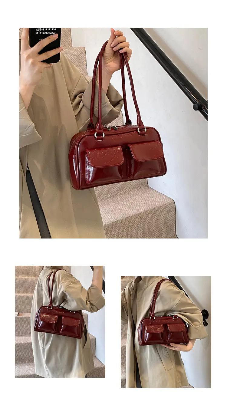 Brown Leather Shoulder Bag for Women, 2025 New Commuter, Large Capacity, Simple Fashion — feature 9