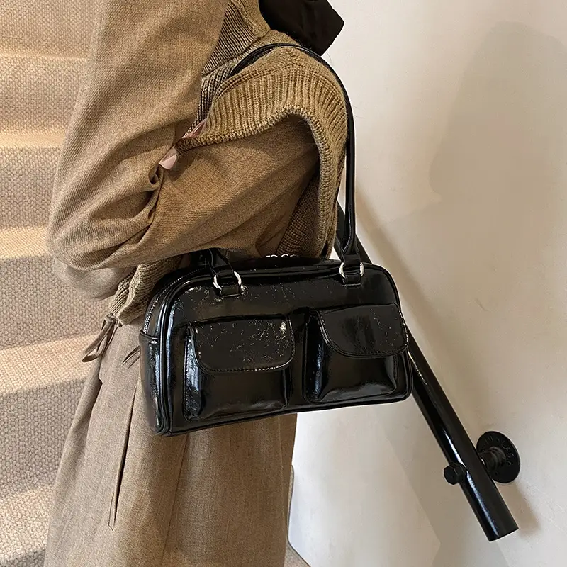 Brown Leather Shoulder Bag for Women, 2025 New Commuter, Large Capacity, Simple Fashion - Image 2