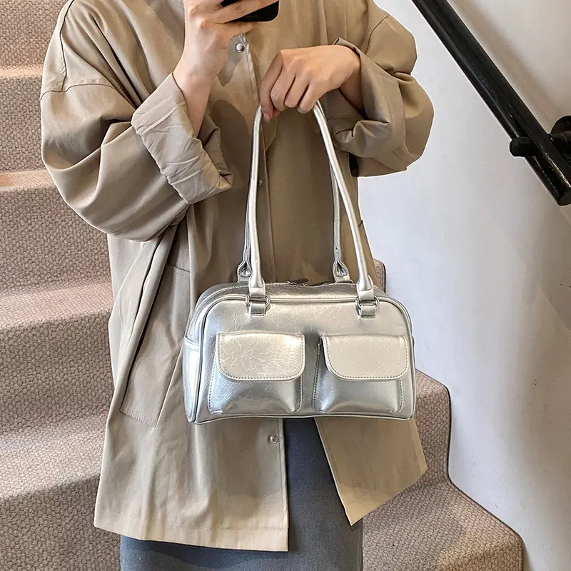 Brown Leather Shoulder Bag for Women, 2025 New Commuter, Large Capacity, Simple Fashion - Image 5