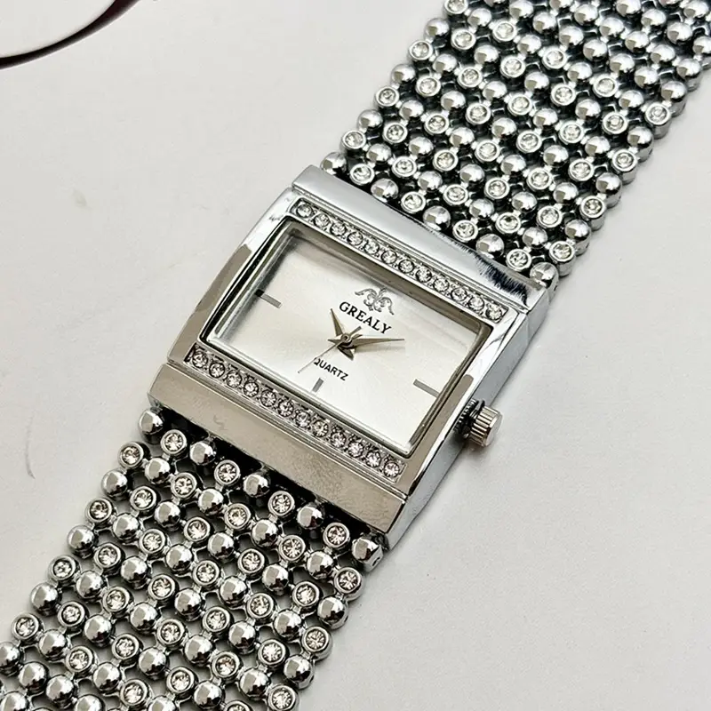 Square Diamond Encrusted Women's Quartz Watch - Image 5