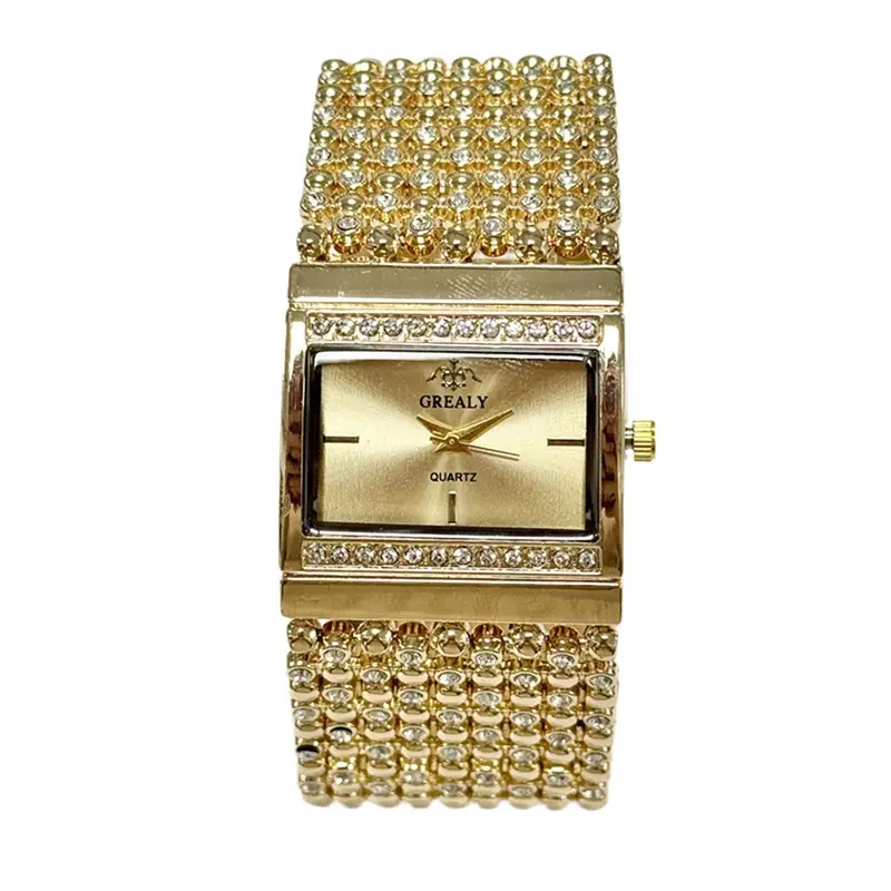 Square Diamond Encrusted Women's Quartz Watch - Image 6