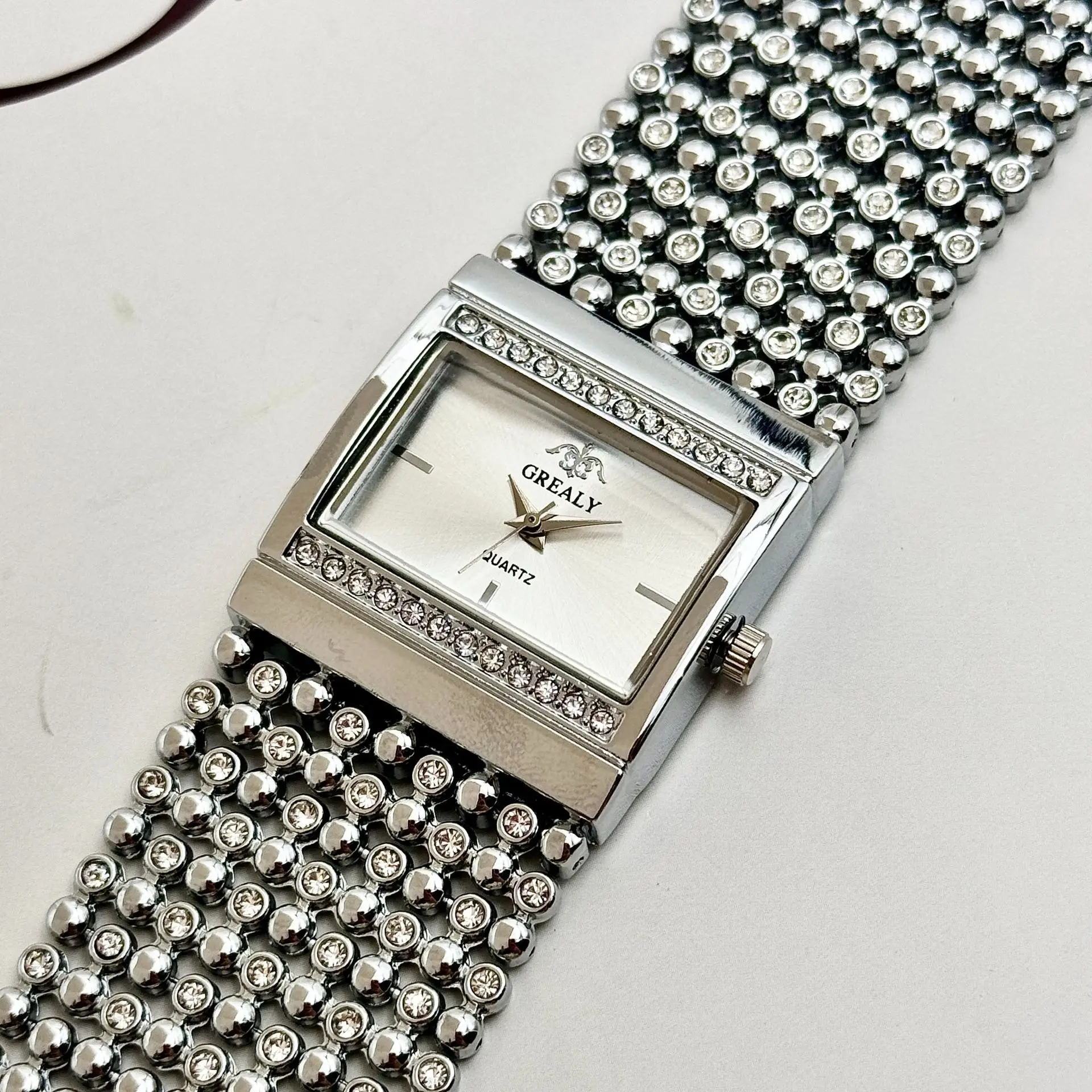 Square Diamond Encrusted Women's Quartz Watch — feature 11