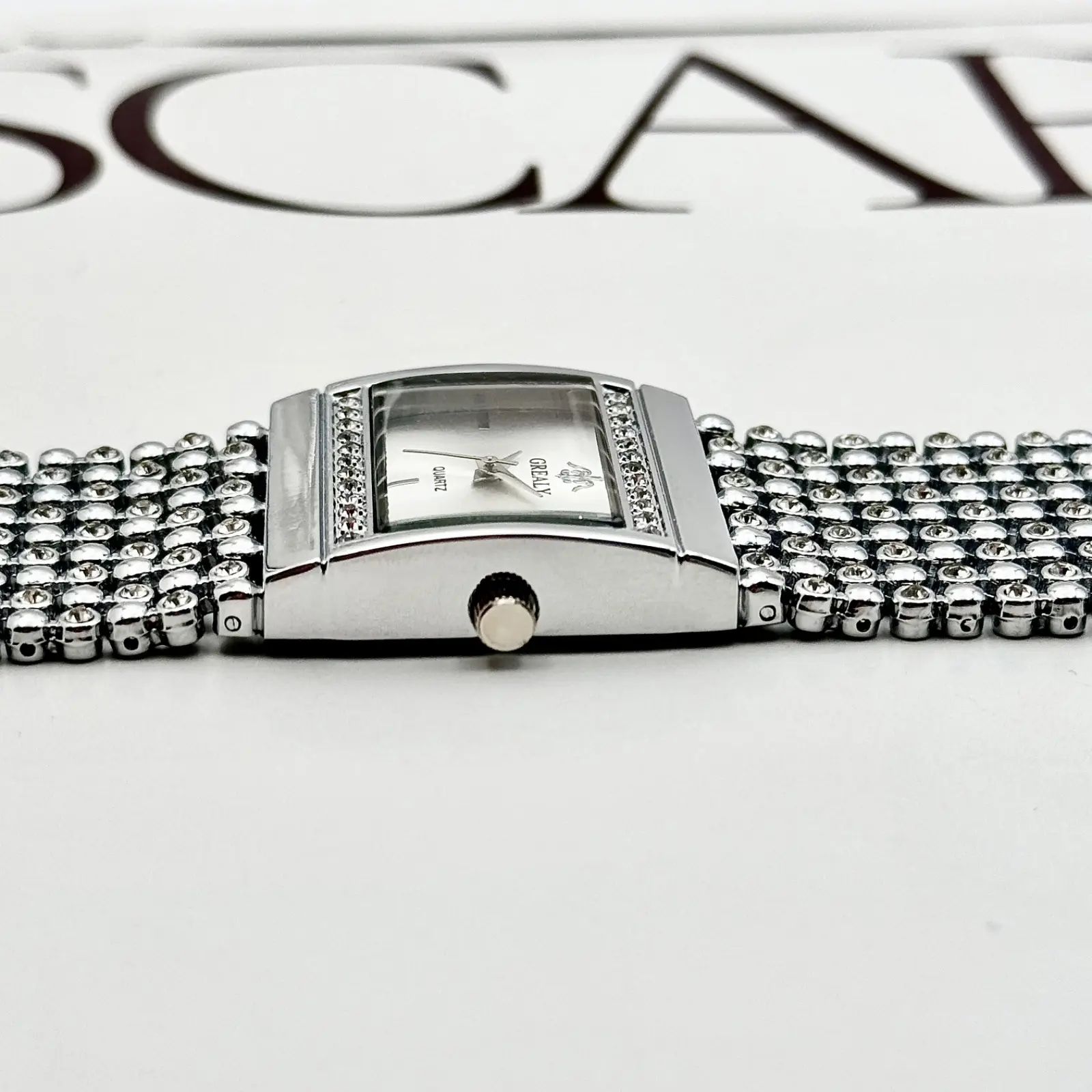 Square Diamond Encrusted Women's Quartz Watch — feature 13