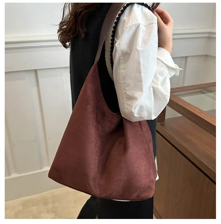 Niche Suede Bag Women's Large Capacity Shoulder Bag — feature 19