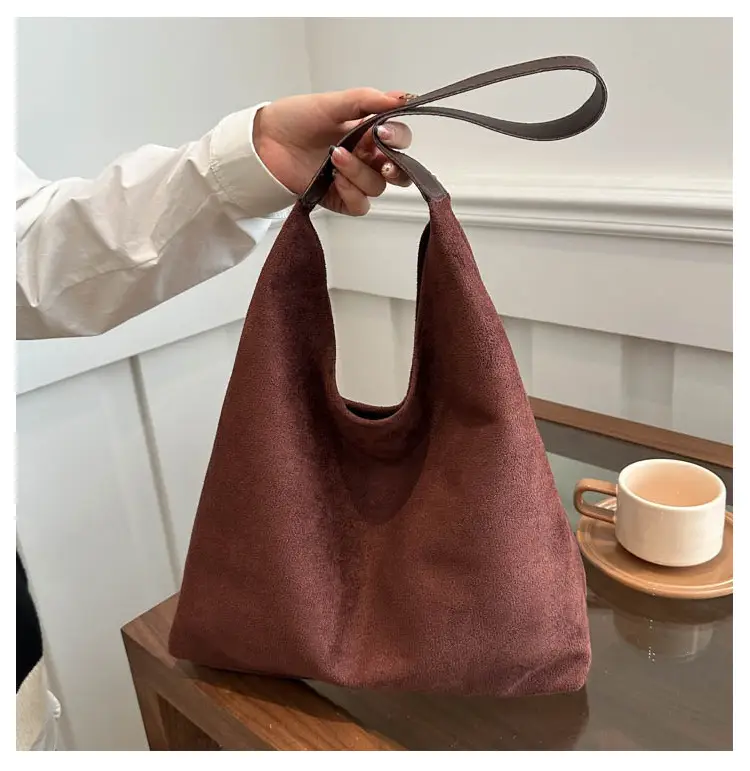 Niche Suede Bag Women's Large Capacity Shoulder Bag — feature 20