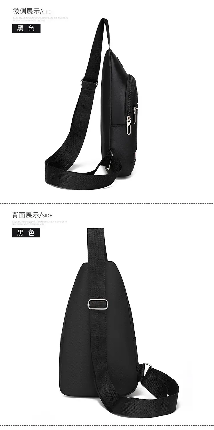 Men's Waterproof Oxford Chest Bag Black Sports Travel — feature 26