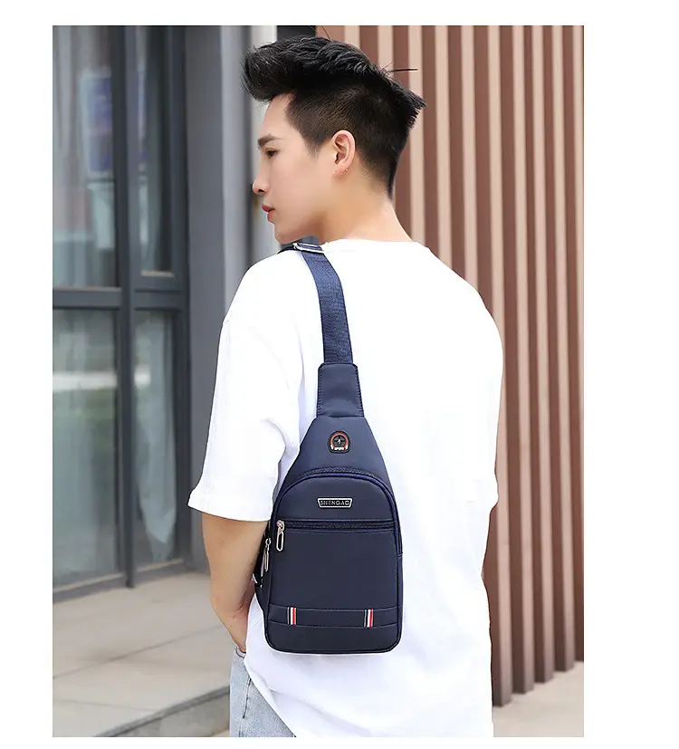 Men's Waterproof Oxford Chest Bag Black Sports Travel — feature 32