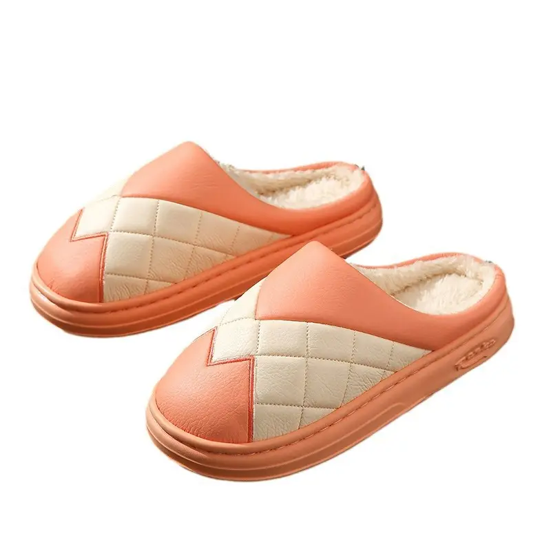 Women Cotton Slippers Lavender Warm Winter Fur - Image 9