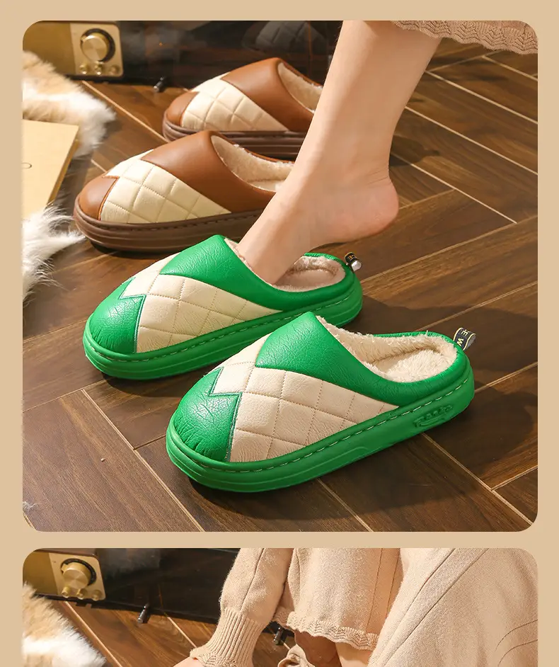 Women Cotton Slippers Lavender Warm Winter Fur — feature 10