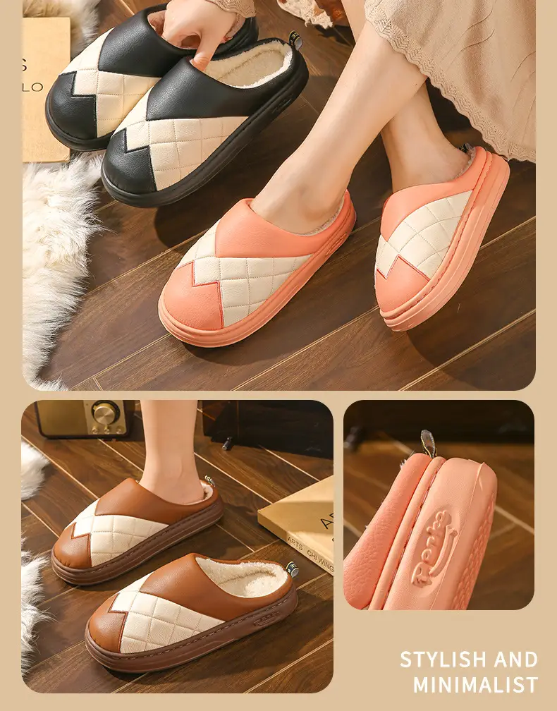 Women Cotton Slippers Lavender Warm Winter Fur — feature 11