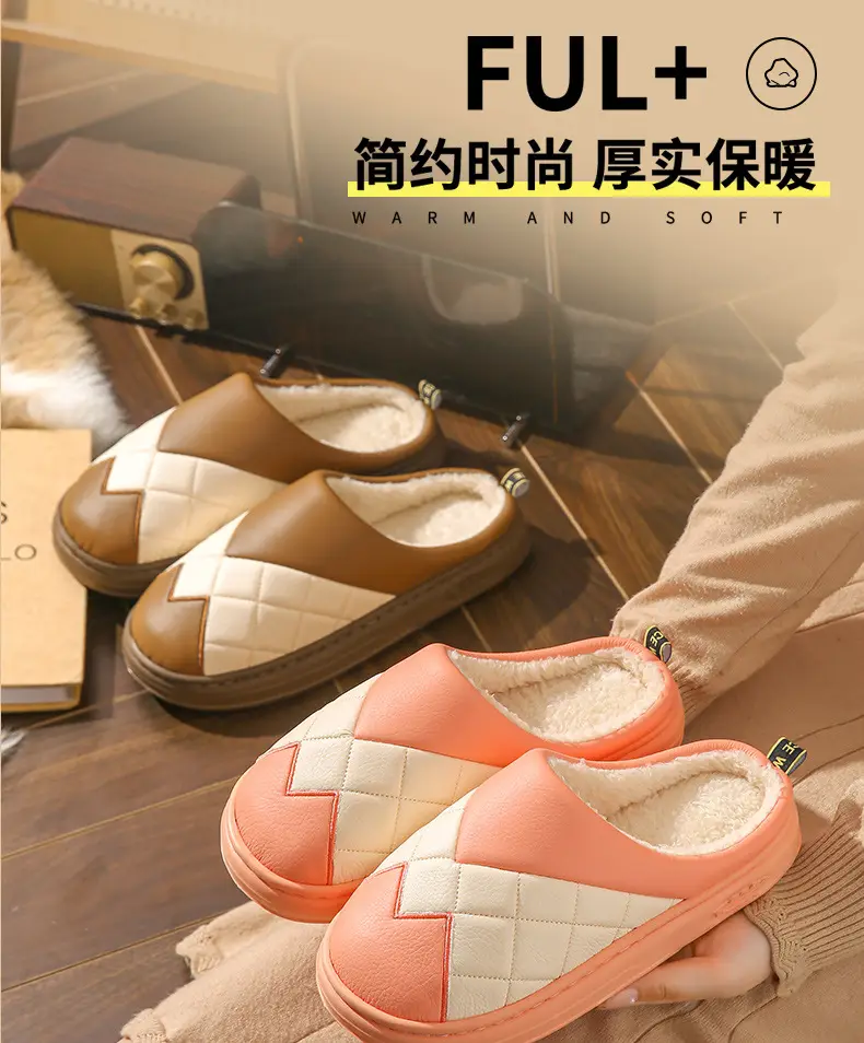 Women Cotton Slippers Lavender Warm Winter Fur — feature 2