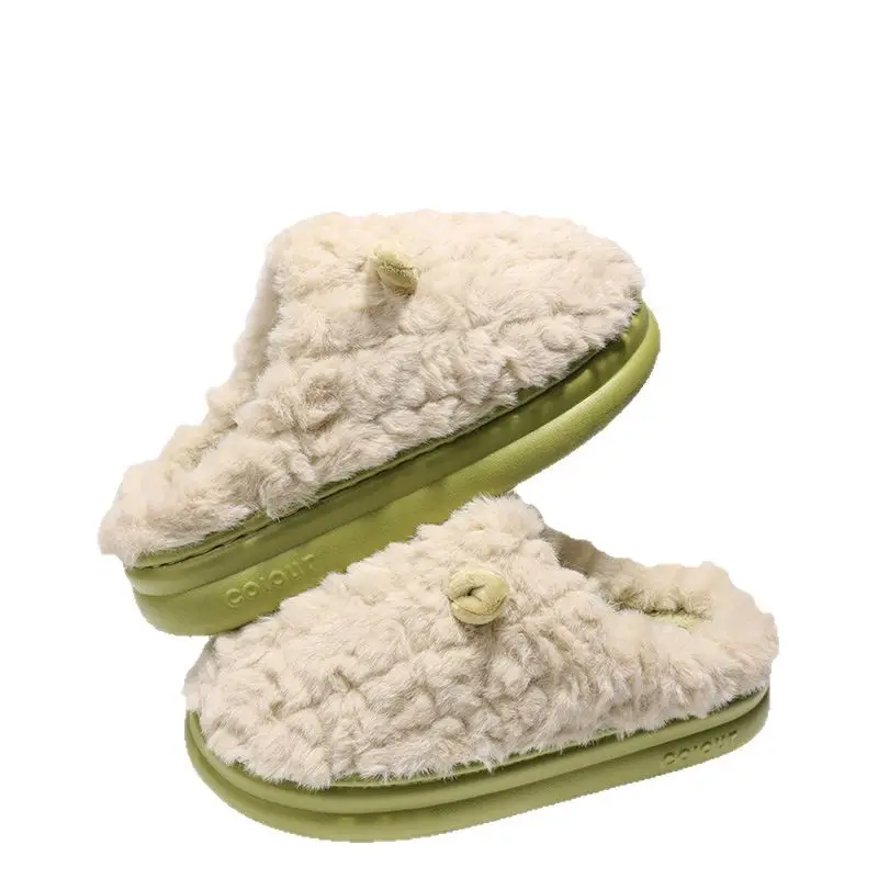 Cotton Slippers for Women, Autumn and Winter 2026 New Style, Indoor Home Non-Slip Household Fleece-Lined Couple's Furry Ear Slippers - Image 10