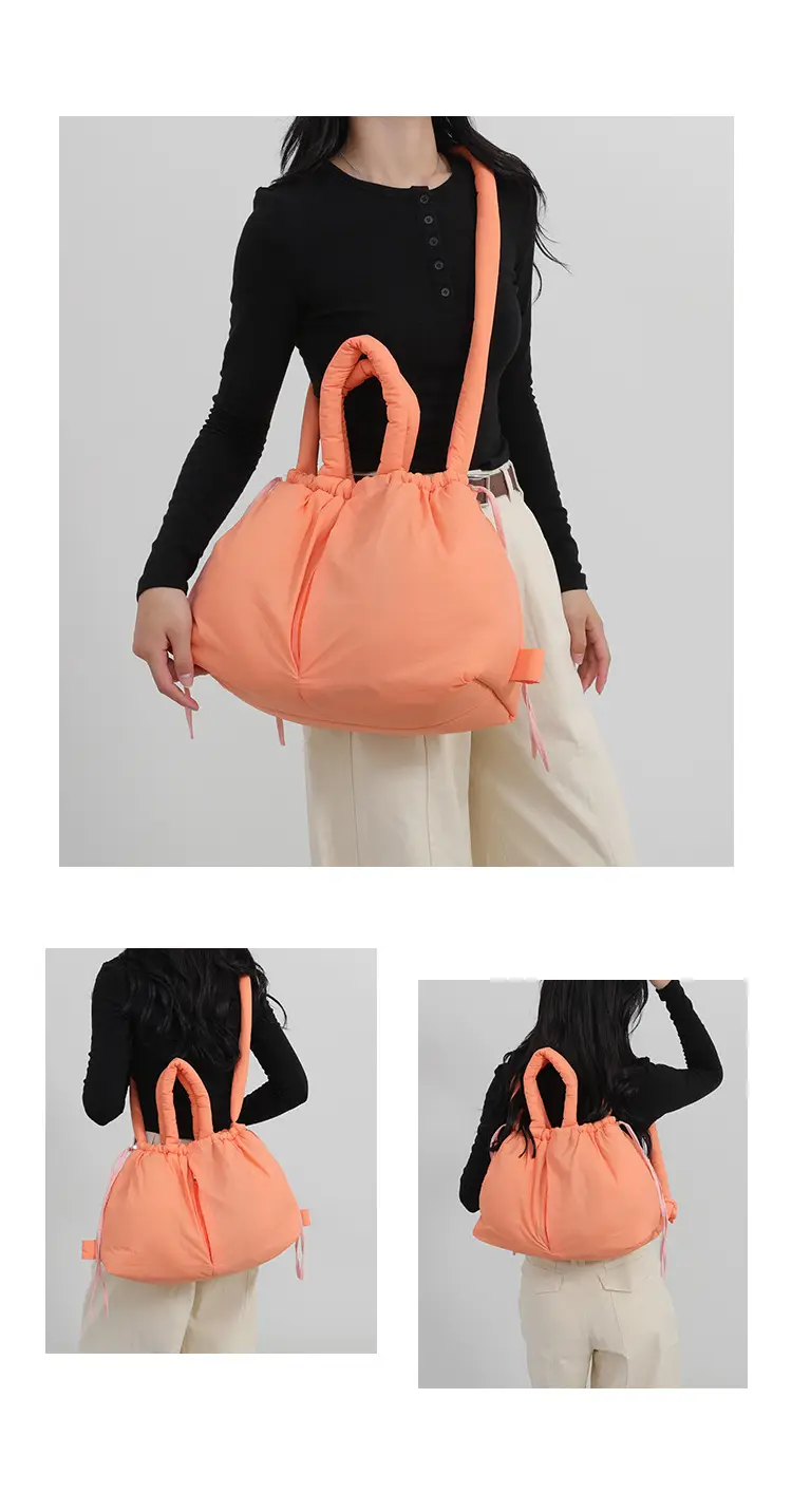 Blue Shoulder Crossbody Bag with Drawstring Closure — feature 10