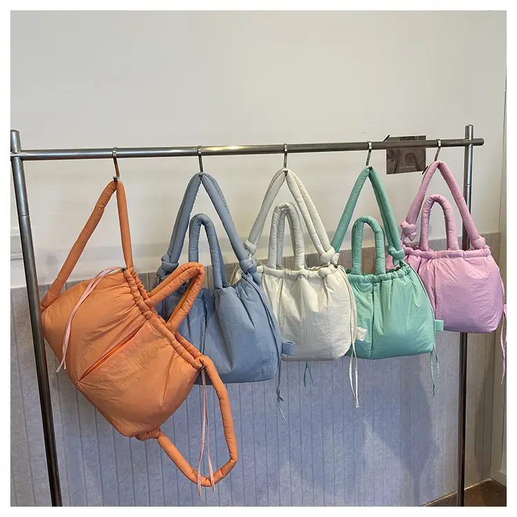 Blue Shoulder Crossbody Bag with Drawstring Closure — feature 12
