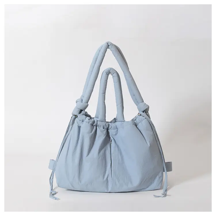 Blue Shoulder Crossbody Bag with Drawstring Closure — feature 16