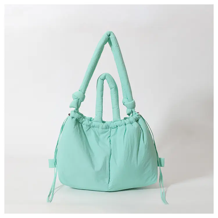 Blue Shoulder Crossbody Bag with Drawstring Closure — feature 17