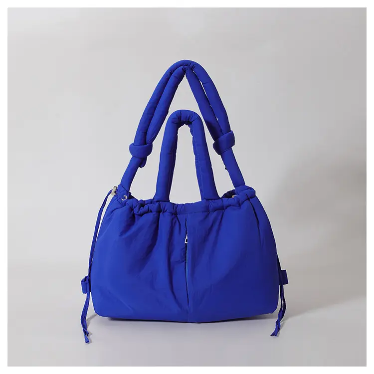 Blue Shoulder Crossbody Bag with Drawstring Closure — feature 22