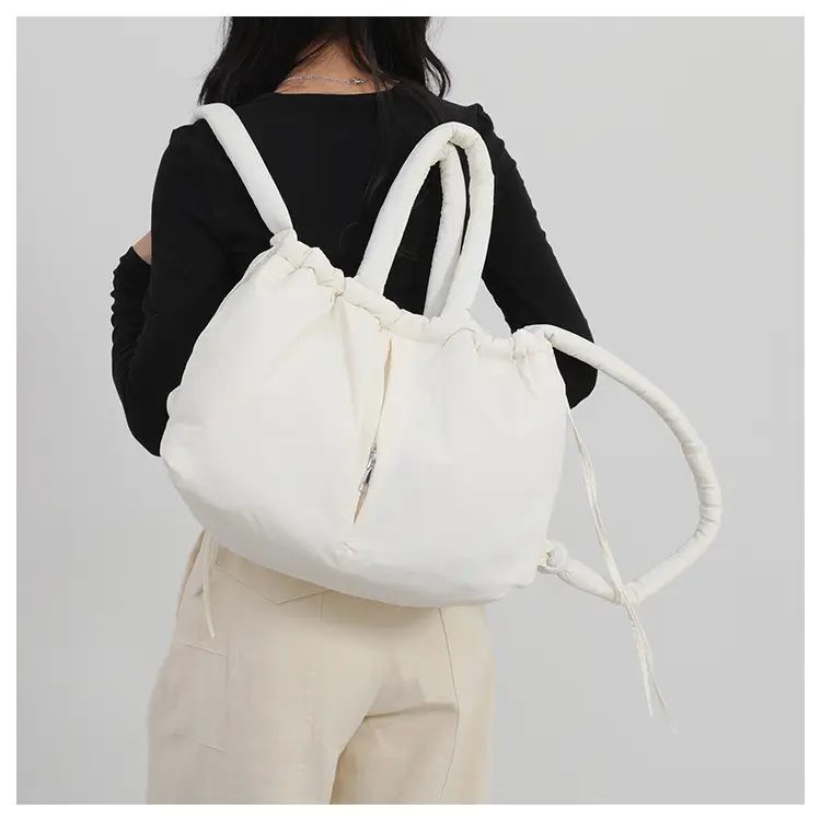 Blue Shoulder Crossbody Bag with Drawstring Closure — feature 31
