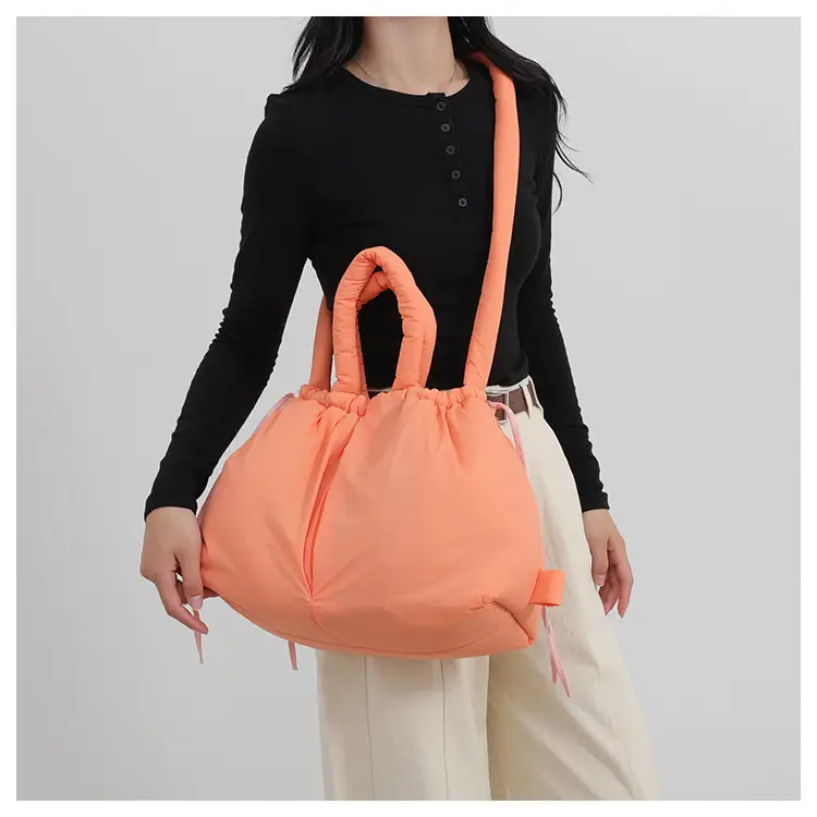 Blue Shoulder Crossbody Bag with Drawstring Closure — feature 32
