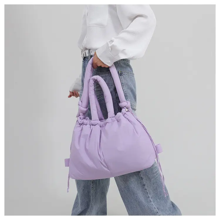Blue Shoulder Crossbody Bag with Drawstring Closure — feature 36
