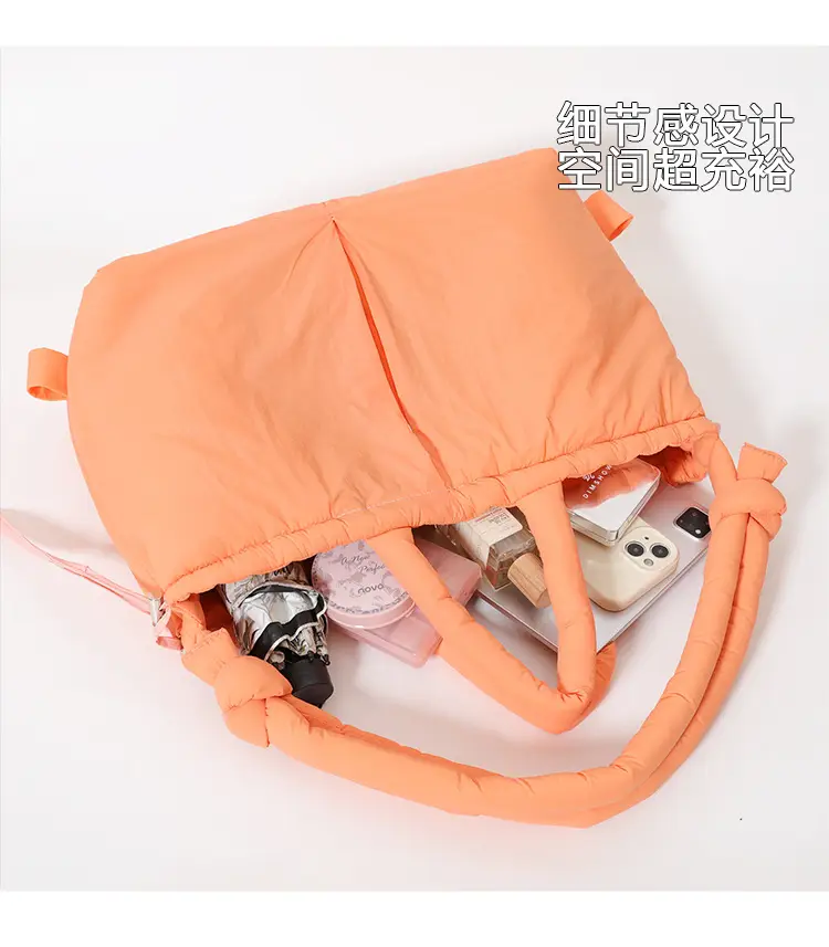 Blue Shoulder Crossbody Bag with Drawstring Closure — feature 6