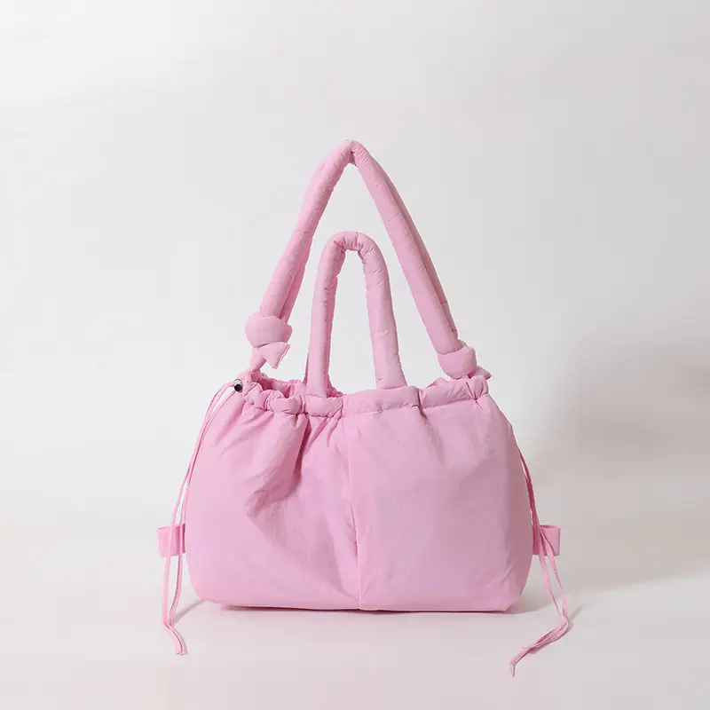 Blue Shoulder Crossbody Bag with Drawstring Closure - Image 2