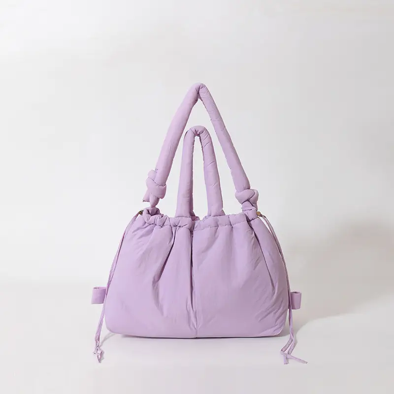 Blue Shoulder Crossbody Bag with Drawstring Closure - Image 3