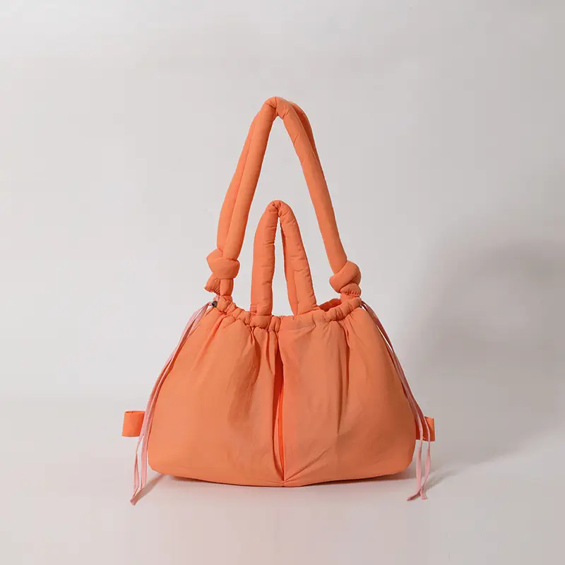 Blue Shoulder Crossbody Bag with Drawstring Closure - Image 4