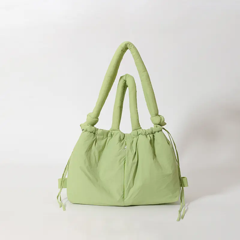 Blue Shoulder Crossbody Bag with Drawstring Closure - Image 6