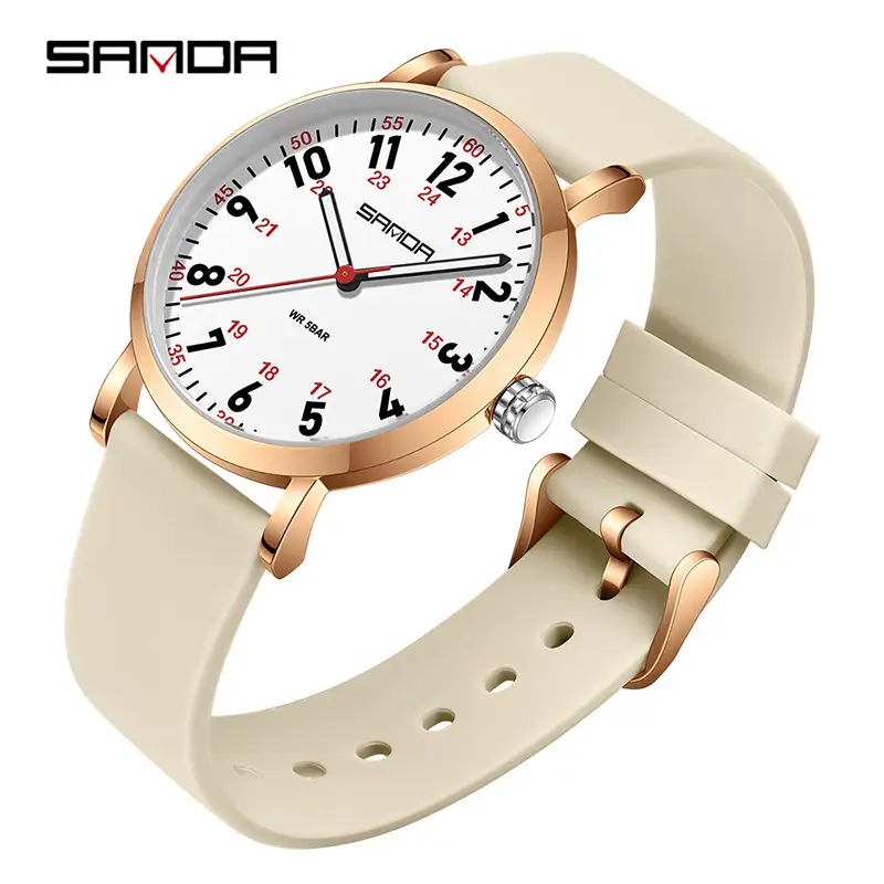 SANDA Quartz Watch Blue Silicone Band for Women - Image 13