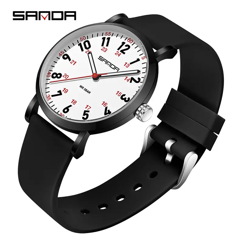 SANDA Quartz Watch Blue Silicone Band for Women - Image 7