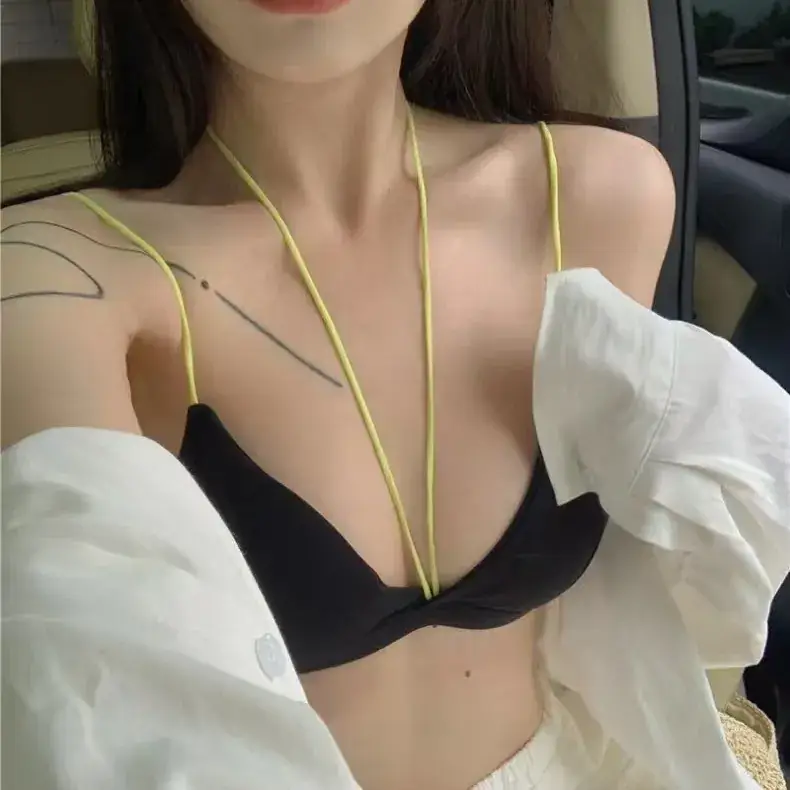Sexy Spice Triangle Cup Bra Summer Tube Top with Camisole Vest - Image 7