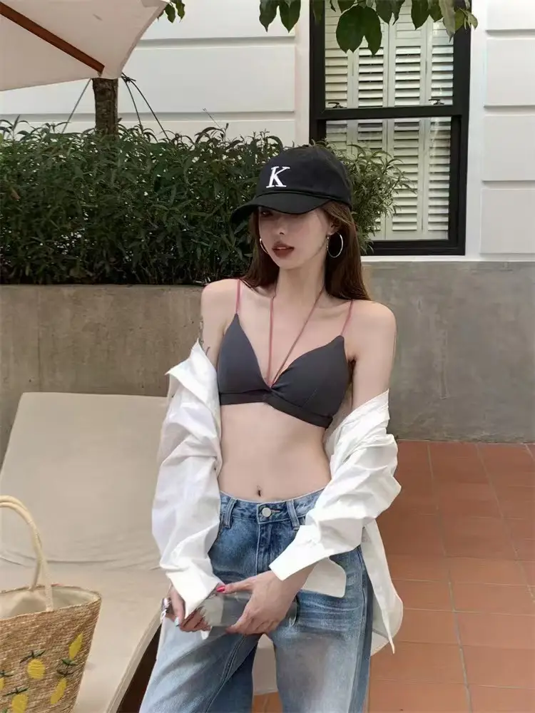Sexy Spice Triangle Cup Bra Summer Tube Top with Camisole Vest — feature 11